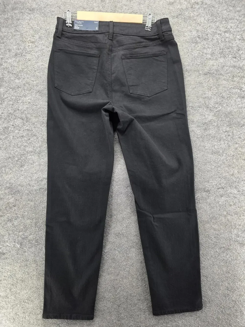 Talbots Jeans Womens 8 Black Slim Ankle Curvy Slimming Stretch 28 Inseam